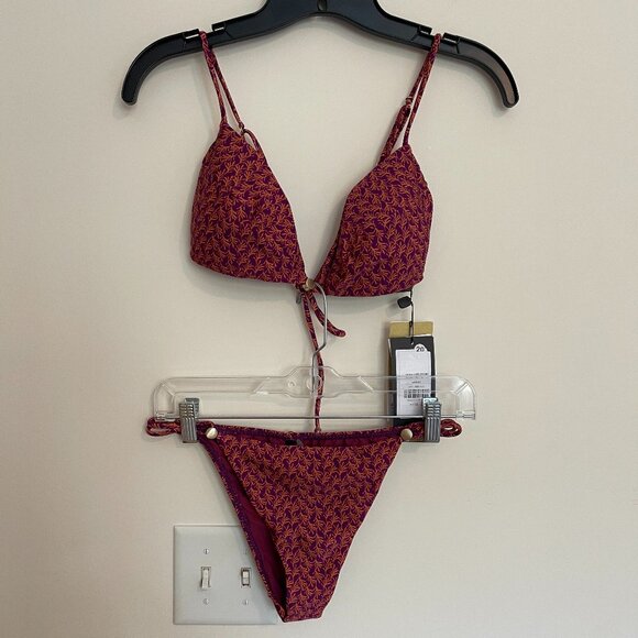 Vix Paula Hermanny Swimwear Gracie Bikini Luri Plum  L NWT - Picture 2 of 8